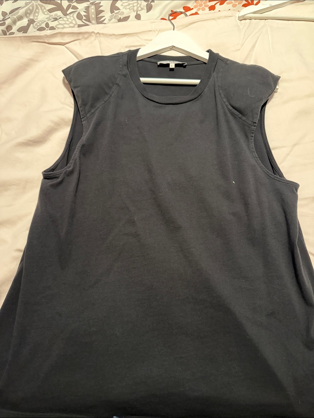 Tibi Black Sleeveless Muscle Tee